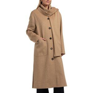 TARDIA Loro Piana Wool Single Breasted Coat W/Scarf